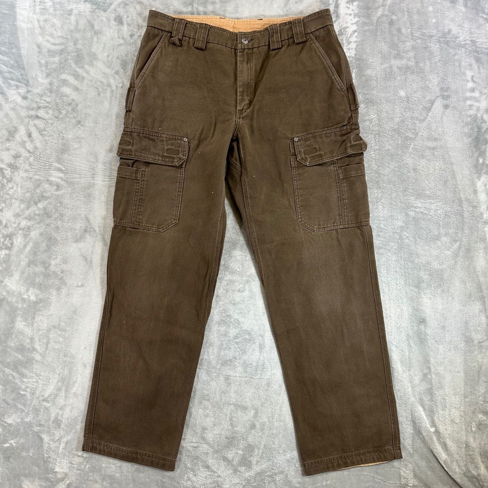 Duluth Trading Co Relaxed Fit Cargo Work Pants Mens Size 38x36 Brown Workwear - Picture 1 of 5
